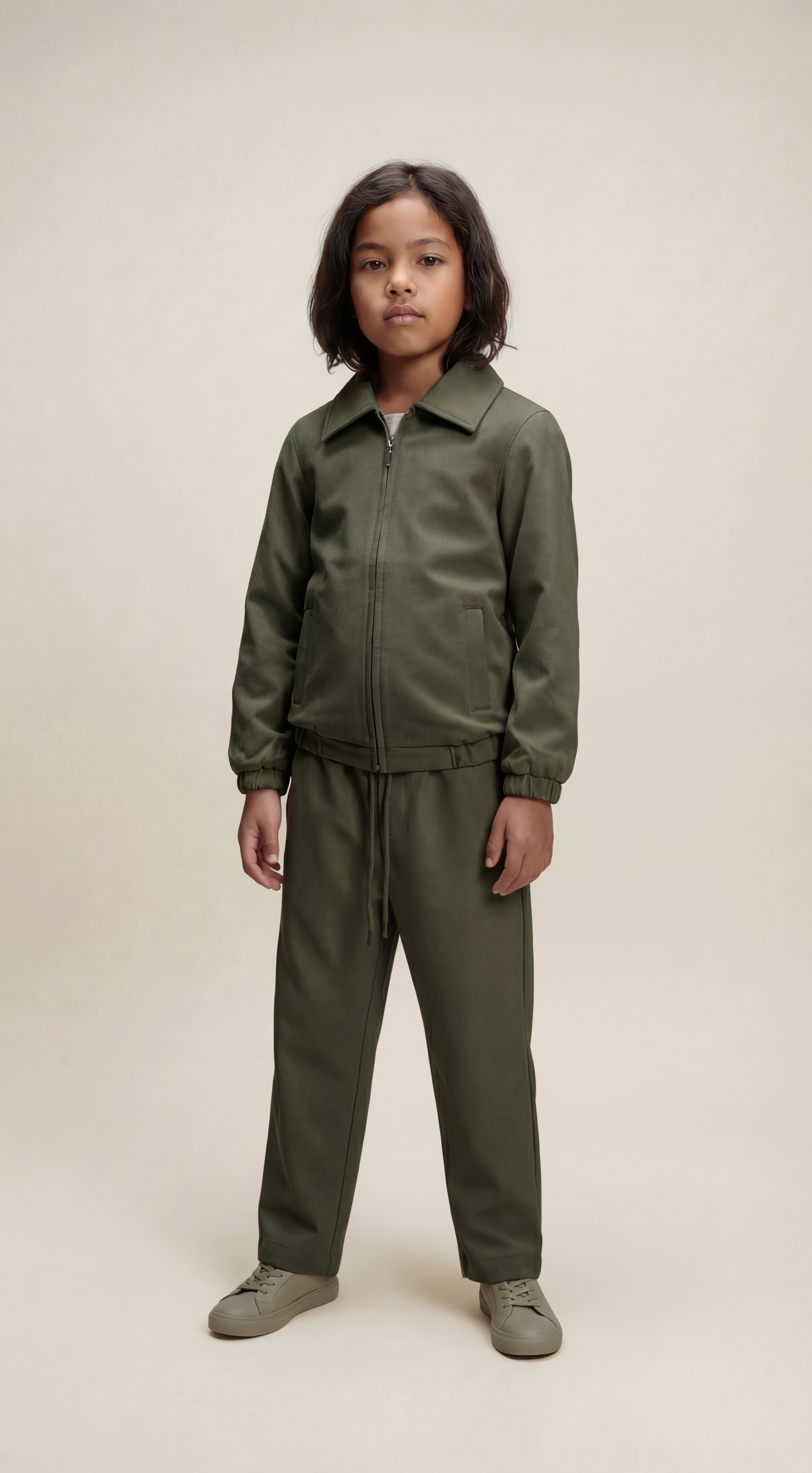 Kids Tech Suit Army Green