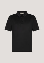 Black Mercerized Air Knit Polo