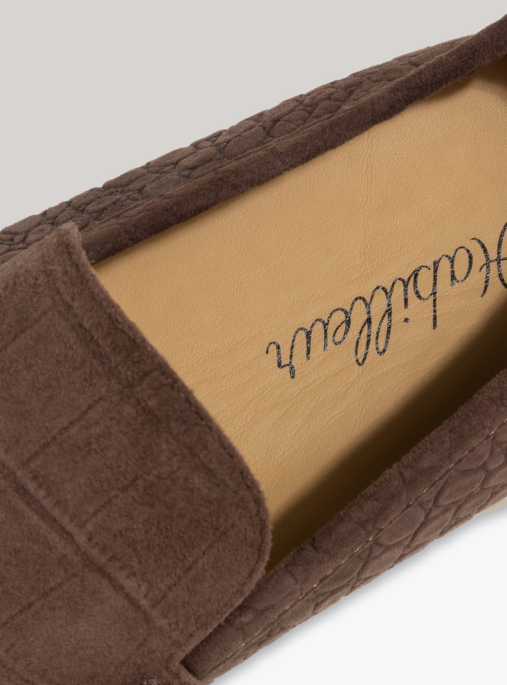 Qahwa Croc-embossed Yacht Loafers